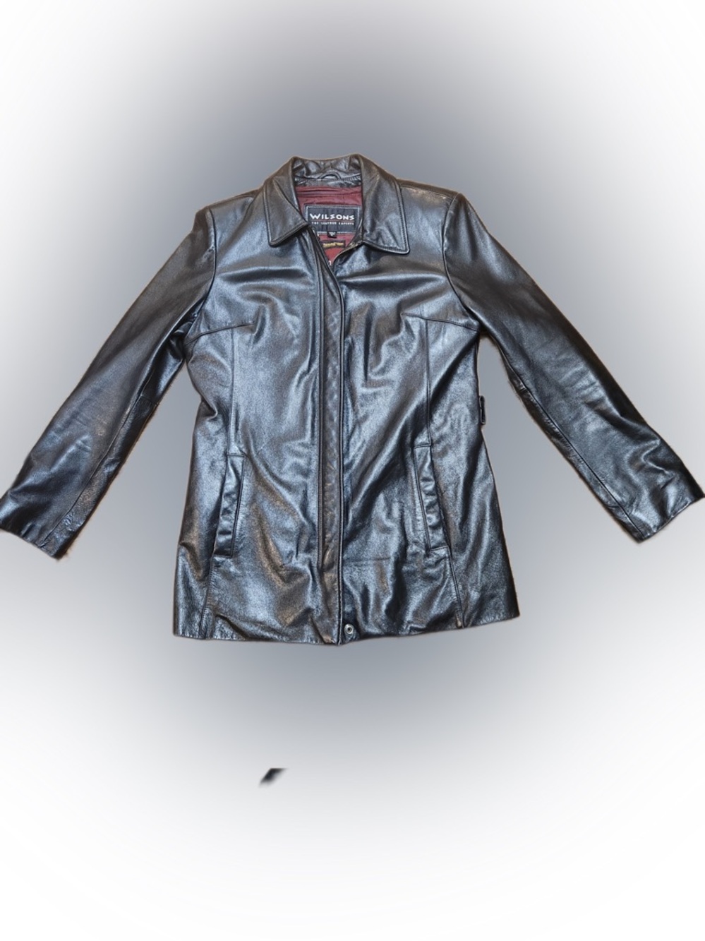 Wilsons Black Leather Jacket Womens M Zip, Thinsulate Removable Lining